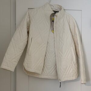 Elegant Cream Quilted Women's Puffer Jacket